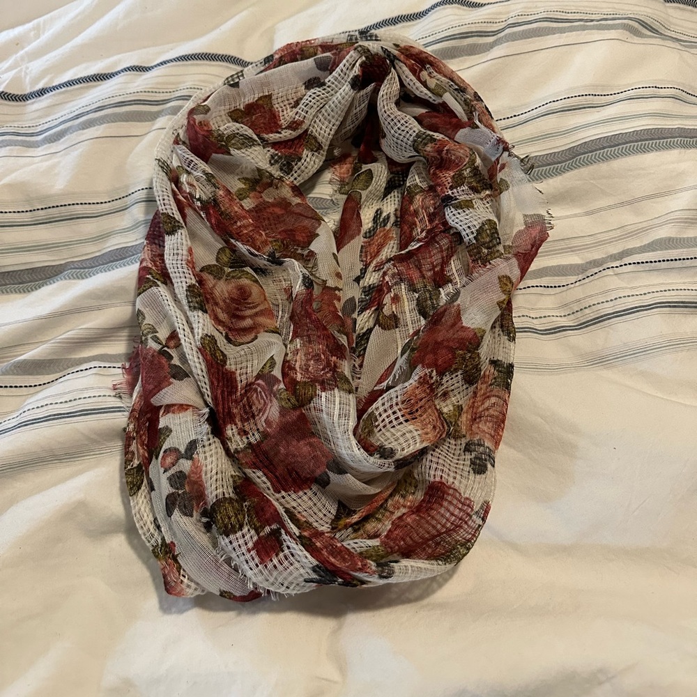 Multi Floral Gauze Infinity scarf